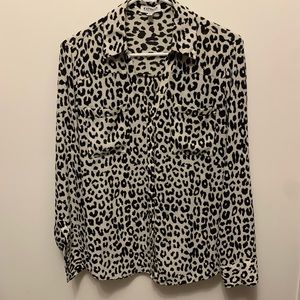 **Express Portofino snow leopard blouse size medium